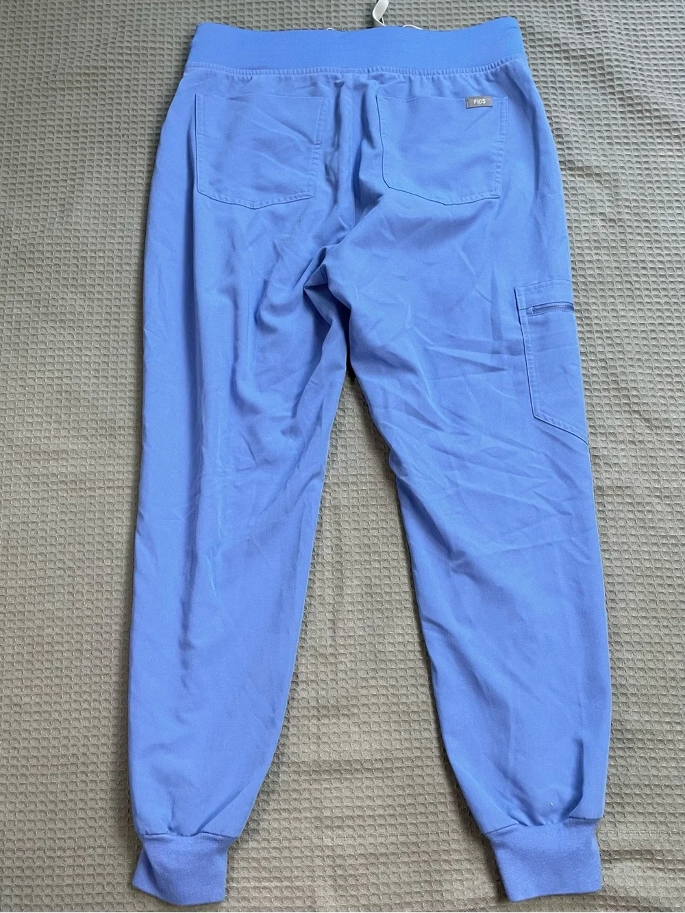 Figs Zamora Jogger Scrub Pants Small Petite SP Women’s Ceil Blue Stretch